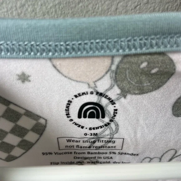 Remi & Friends NWT Bamboo Zippy Pajamas Boys Birthday Print - Picture 3 of 6